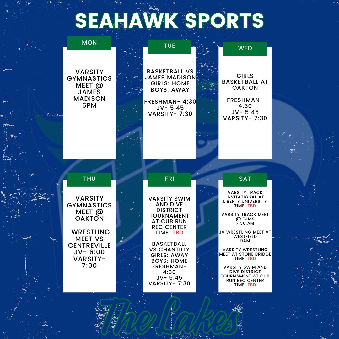 Seahawk sports for the week! #TheLakes