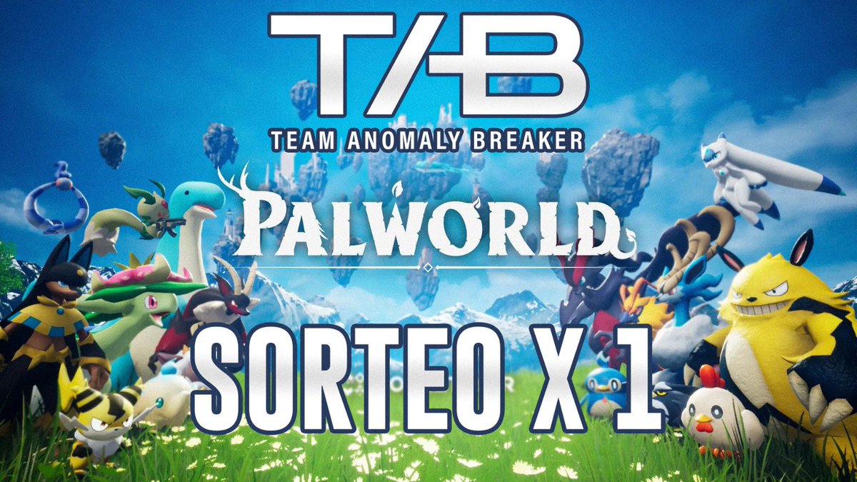 💙SORTEO ANÓMALO💙

Te regalamos el juego del que todos hablan, “PALMWORLD”

Para participar:
⚡️RT🔃 y like 👍🏼 
⚡️Siguenos en <a href="/TAB_Anomaly/">Team Anomaly Breaker 🇲🇽</a> 
⚡️Menciona a 1 amigx 💬
 
El ganador será anunciado el Domingo 28 de Enero aquí en nuestras redes

Suerte plebada 🫡🔥