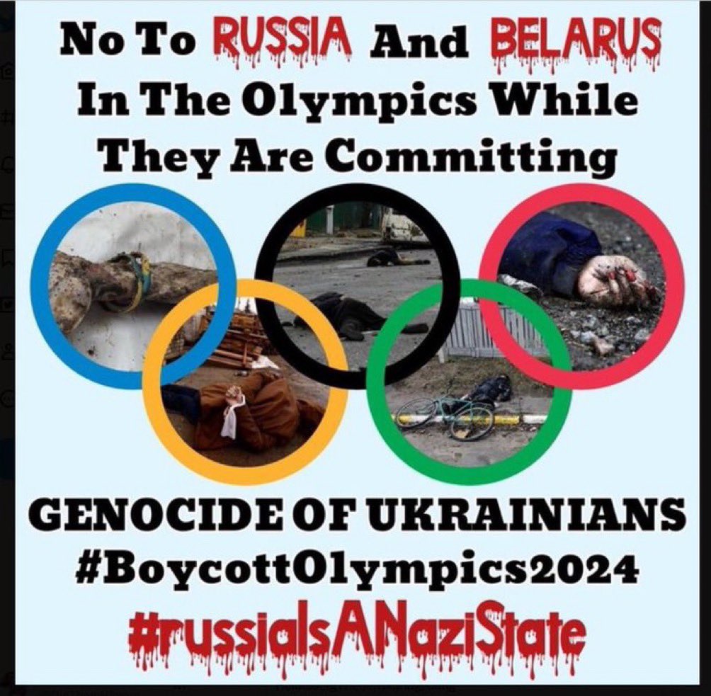 @Olympia_da Nobody wants to see ruzzian war criminals. Do you recognize that no one likes your posts? This is how the civilized world sees you.
#Orclympics
#BoycottOlympics2024 
#BanRussianSport
