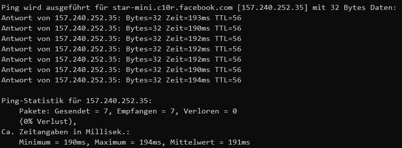 vwoelm's tweet photo. @Telekom_hilft Jetzt ist neben Cloudflare auch das Peering zu Facebook &amp; Co betroffen:

Um ehrlich zu sein bin ich zur Telekom gewechselt, um genau solche Probleme nicht länger zu haben. Das kann doch nicht der Anspruch der Telekom sein, eine Latenz von 200ms zu den größten Services zu haben. https://t.co/dKiIDBlcDu