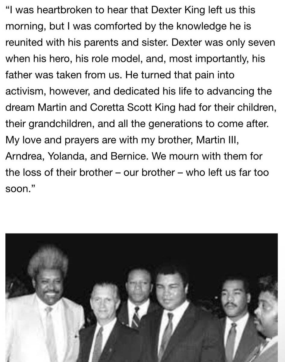 TheRevAl's tweet photo. REV. AL SHARPTON STATEMENT ON THE PASSING OF DEXTER KING https://t.co/Z398fkKYvr