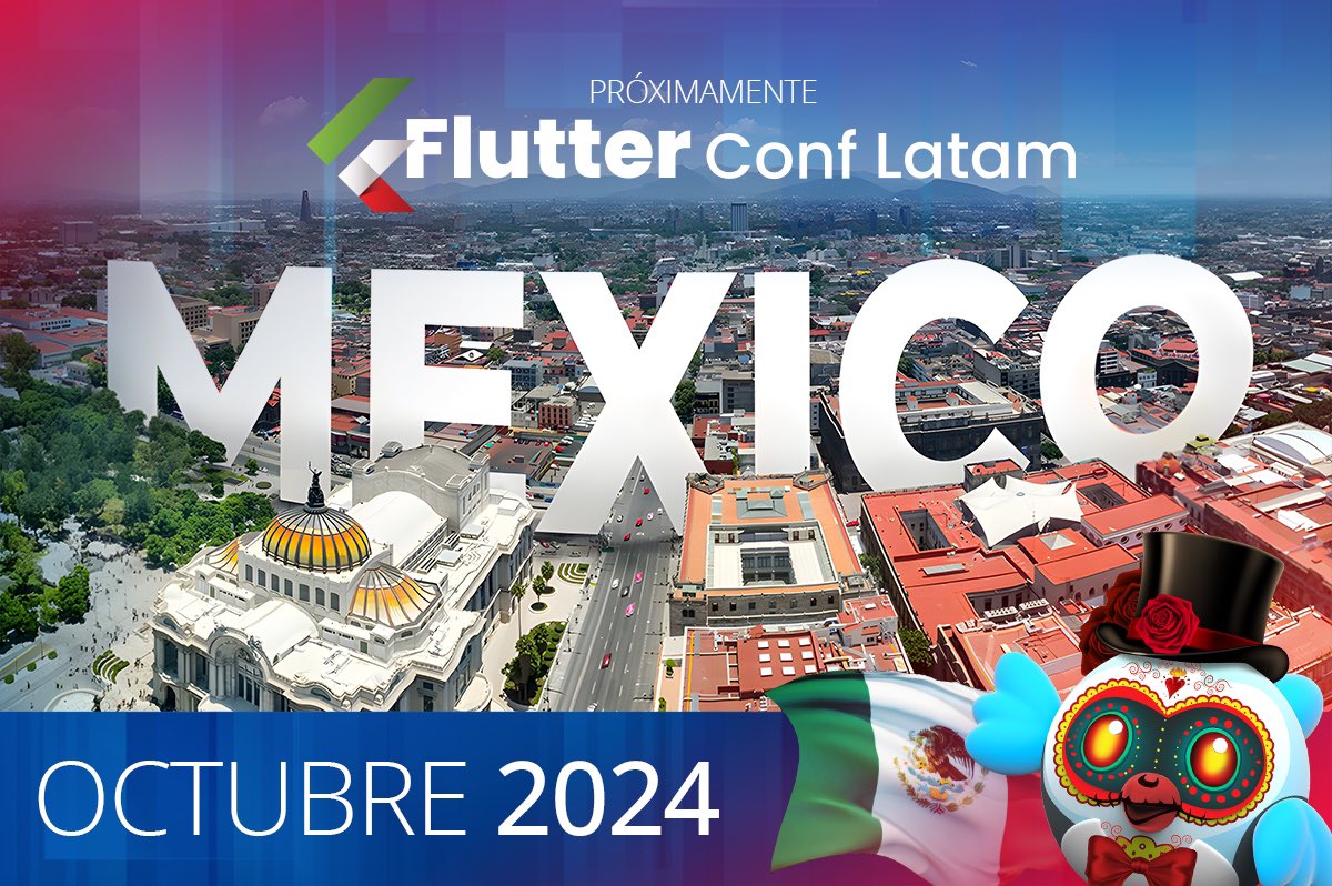 Nos estamos preparando para recibirlos en CDMX para #FlutterConfLatam24 🇲🇽 🥳

Síguenos para más información.

We’re getting ready for you in CDMX  for #FlutterConfLatam24 🇲🇽🥳

Follow us for more.