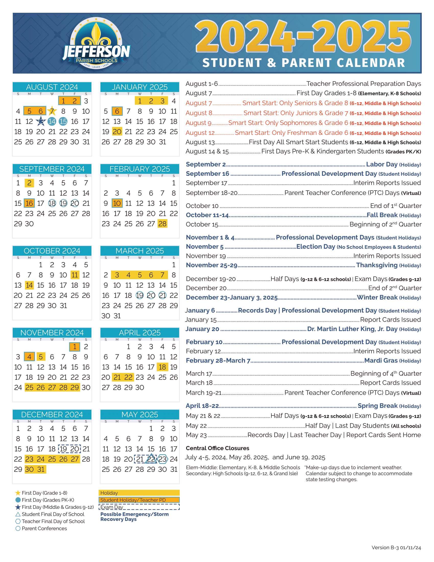 Jefferson College Fall 2025 Calendar