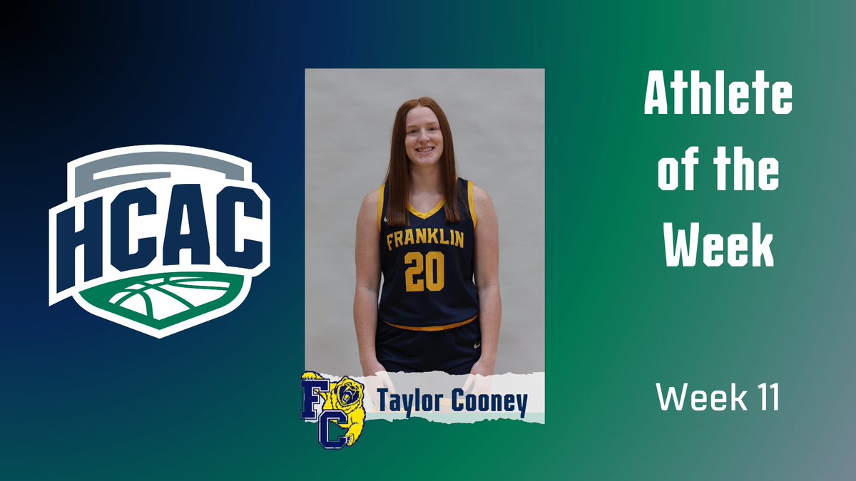 HCACDIII's tweet photo. HCAC Women's Basketball | Athlete of the Week

Congrats to the Women's basketball Athlete of the Week:
Taylor Cooney, @FCGrizAthletics

https://t.co/QPjoOQyIsK

#TheHeartofD3 | #D3Hoops https://t.co/cYKjaY2sqH