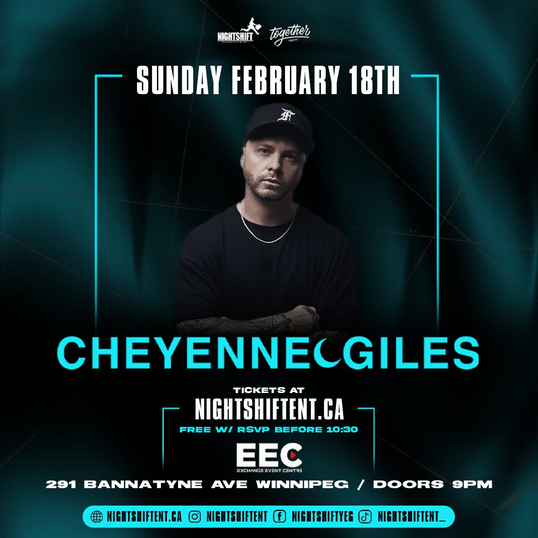 WINNIPEG! I'm coming thru this February 18th! 

Get your tix now: 
ticketweb.ca/event/cheyenne…