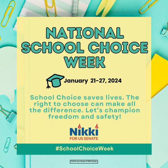 We must ensure results(literacy), freedom and safety in education. I will continue to fight for school choice, without registration, to ensure those goals. 

#hirenikkisnyder #KidsFirst #SchoolChoiceWeek