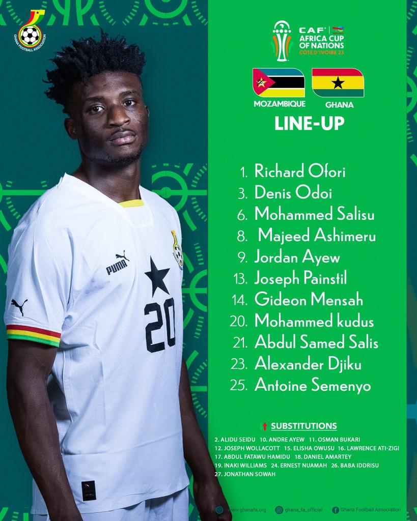 Ghana vs Mozambique <a href="/GhanaBlackstars/">🇬🇭 Black Stars</a> @TotalAFCON2023