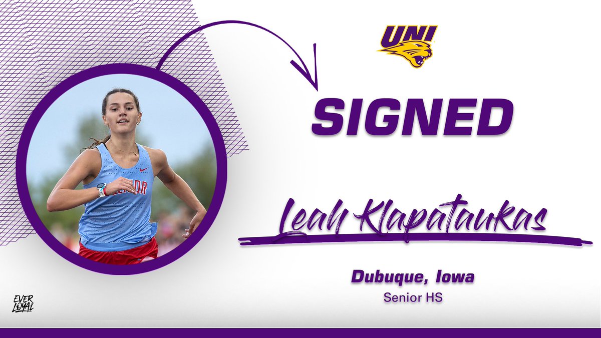 UNITrackFieldXC's tweet photo. Double the Dubuque signings on a Monday! 📝 

Welcome to the Panther crew, Leah!

#EverLoyal #1UNI https://t.co/7F8LlVwlct
