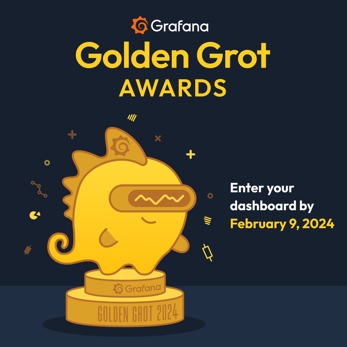 From monitoring moon landings to smart home devices, we've seen some AWESOME #Grafana dashboards out there & we want to recognize YOU! If you've created a personal or professional dashboard that you're proud of, apply for the #GoldenGrot Awards by Feb. 9: bit.ly/47IUWWM…