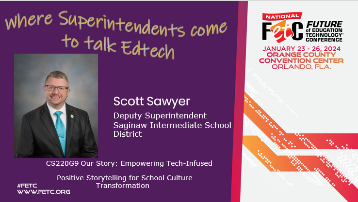 #FETC: Where Superintendents come to Talk #edtech! Proud to have @scottnsawyer presenting @FETC. Add these sessions to your District Administrator planner! Join us this week! @DA_Leadership #SuptChat #edleaders #edchat #edtechchat #tlchat #PLN #PDMatters