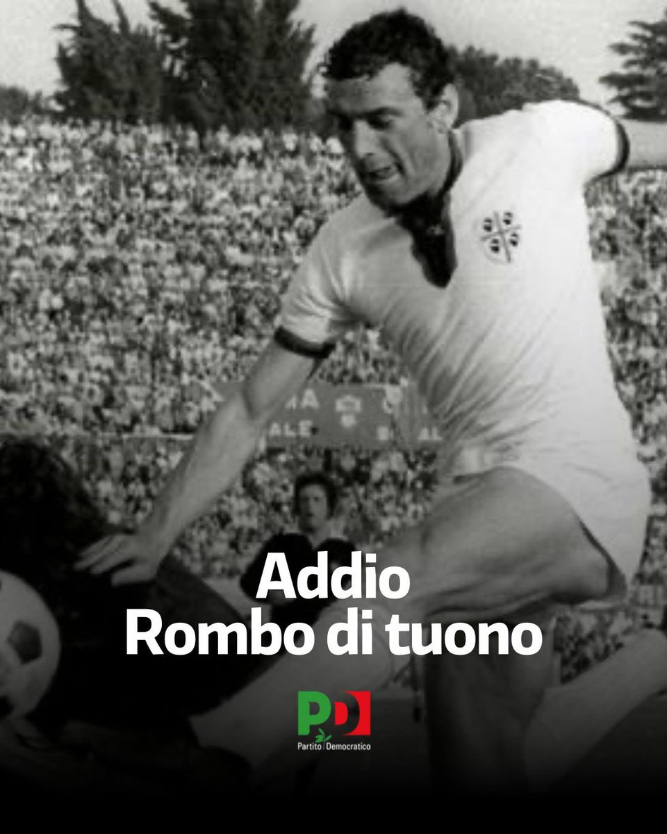 Addio a Gigi Riva, il "rombo di tuono" dello sport italiano.
Calciatore leggendario, campione d’Italia col Cagliari, grande dirigente e simbolo di un calcio che, forse, non esiste più.

La comunità democratica si stringe attorno alla famiglia e agli affetti.