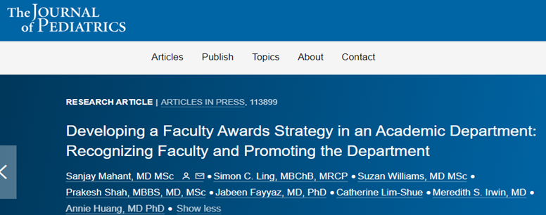 In 2020, the DOP @uoftmedicine @SickKids, @SinaiHealth @UnityHealthTO established an Awards and Recognition Committee (ARC) to elevate local and international profiles of our outstanding faculty. 👇truly humbled by the tremendous collegiality we saw through the ARC initiative 🙏