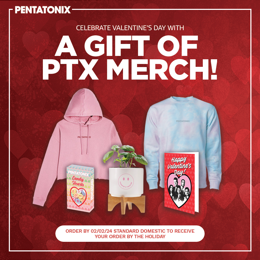 Still looking for the perfect gift for your Valentine this year? 🤔❤️ Check out our digital store featuring some of our favorite PTX merch items! But hurry... today's your ✨ LAST CHANCE ✨ to order to receive by Valentine's Day. shop.ptxofficial.com