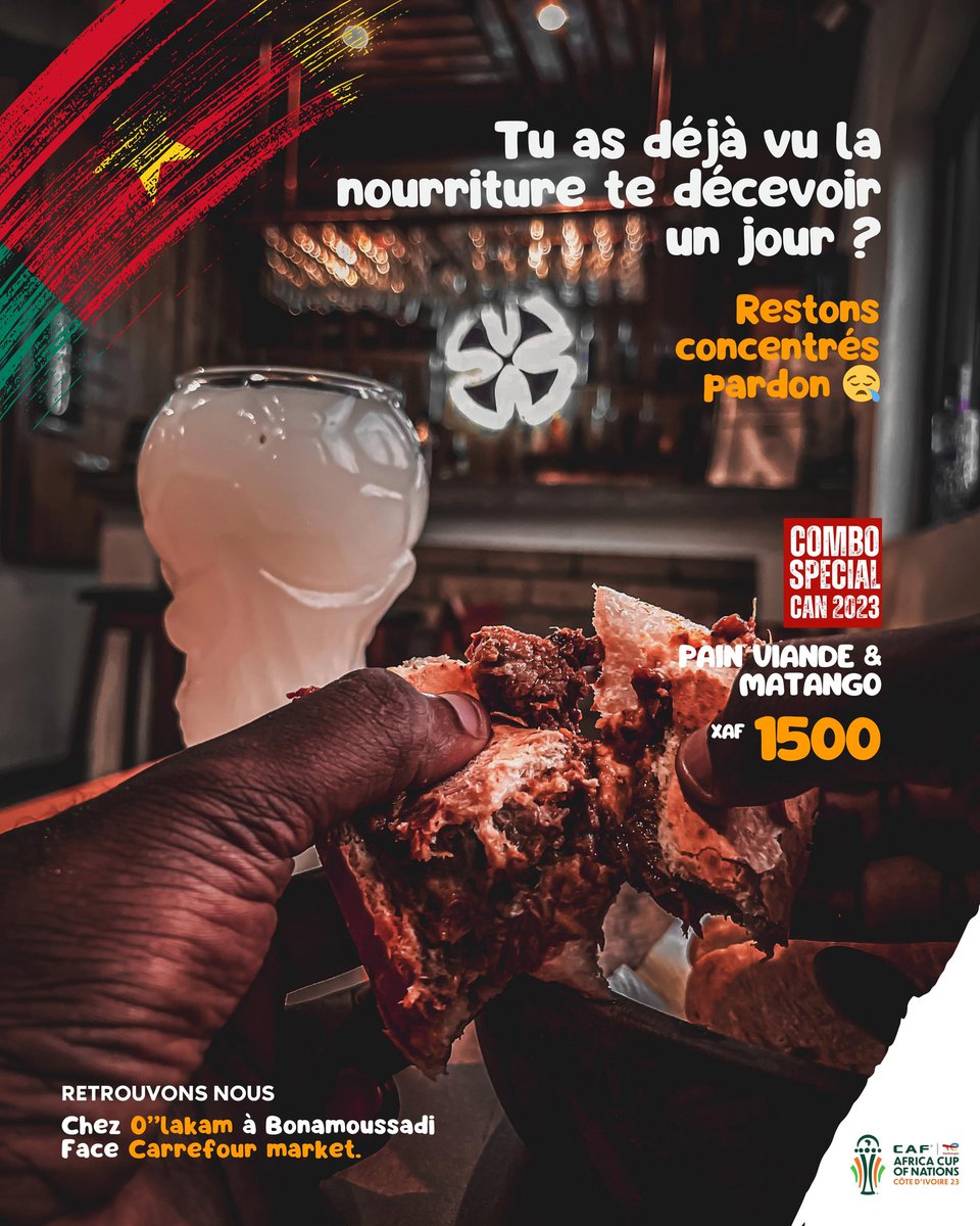 Parceque si on gagne demain, et que le Benin revient en renfort, c'est que la Cote d'ivoire ...
Bref, Mangeons!!! 🤪