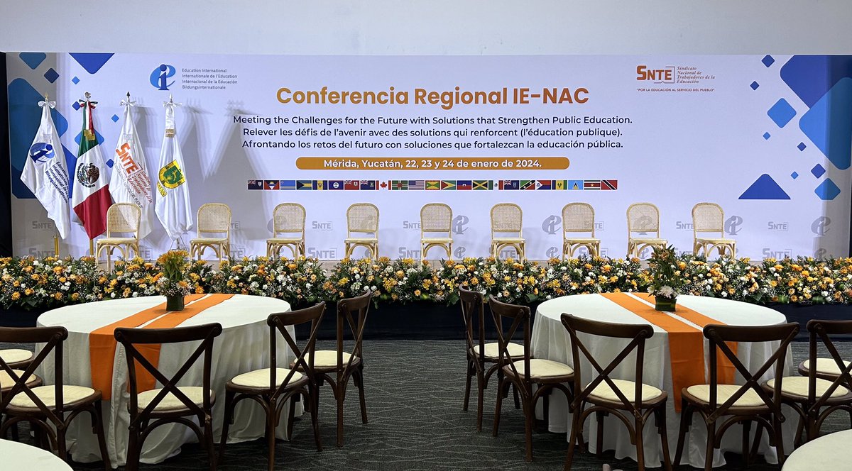 Getting ready for EI’s Regional Conference in Mérida, México. Meeting the Challenges for the Future with Solutions that Strengthen Public Education. <a href="/eduint/">Education International</a> #GoPublic