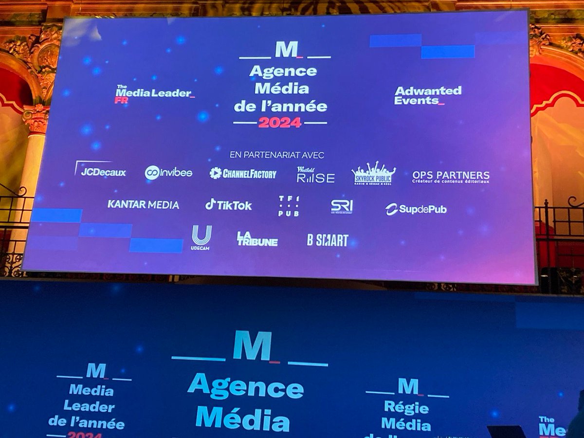 En tant que partenaire du Prix Agence Media de l'année 2024, nous avons eu le plaisir de décerner le prix de la progression aux agences @Re_Mind_PHD @PublicisMediaFr et @CoSpirit 👏🏼@MediaLeaderFR #PAM2024