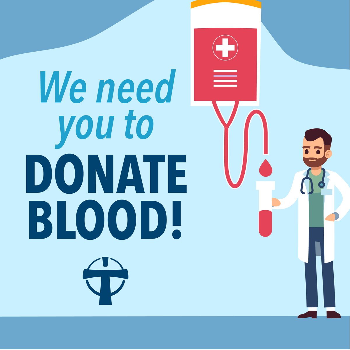 ⚠️ We are in need of all blood types but have an urgent need for O blood and platelets. Donors are encouraged to eat well before donating. No appointment is needed. Learn more about donating here: bit.ly/3ZCZefP