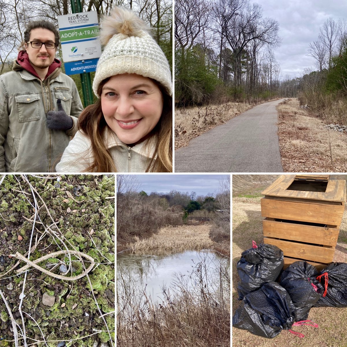 Associates from @AdventureKEEN took advantage of a slight uptick in temperature to pick up trash on our adopted mile of the High Ore Line Trail. We enjoy assisting the @FreshwaterLT in the effort to #KeepAlabamaBeautiful! #bewellbeoutdoors
