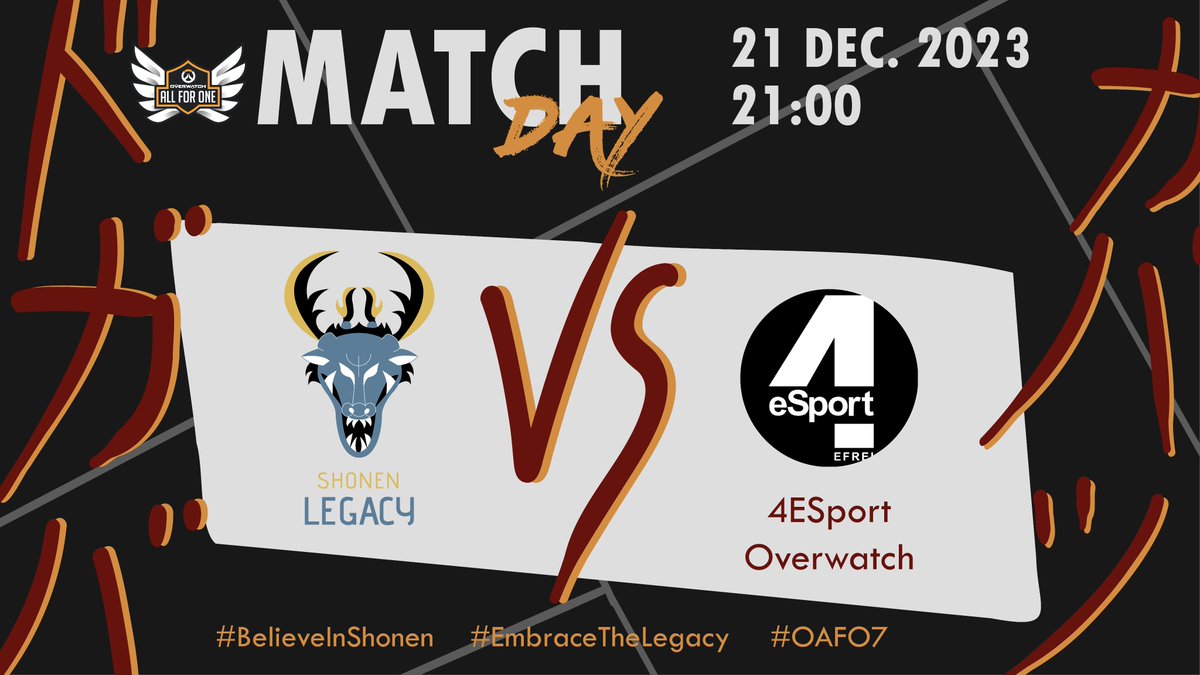 Dans un instant, il y aura 2 matchs du <a href="/PlayAllForOneFR/">Overwatch AllForOne France</a> 2024 avec les Shonen Memory qui affrontent les  <a href="/ornithocene/">Ornithocène</a> et les Shonen Legacy qui affrontent les <a href="/4eSport_Efrei/">4eSport</a> 😎

Vous pourrez voir le match des Memory depuis les pov de <a href="/Mekky_Rnn/">Anthony Ronné</a> et <a href="/NafK__/">Nico_NafK</a> ! (liens en réponse)

Vous