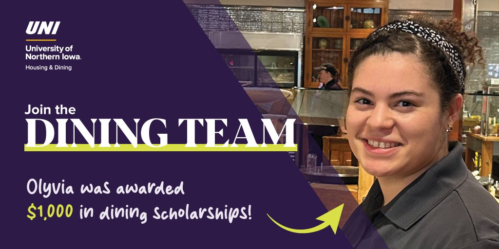 Olyvia was awarded $1,000 in dining scholarships for the 2023-24 academic year – just for being a dining employee. 

Join the Dining Team! 👩‍🍳
•Flexible Schedules
•Student Supervisor Positions
•$$ Scholarships

Apply now:
ow.ly/44l350PRga1