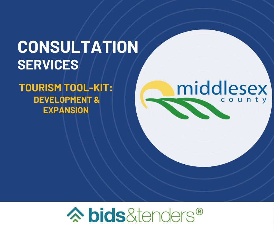 Seeking Consultation Services for Economic Development, Tourism, Planning, and Transportation. Development of a Tool-kit, for the expansion of existing, and new tourism operations in Middlesex County. 
Closing date for all bids is this Friday Jan 26th: middlesex.bidsandtenders.ca/Module/Tenders…