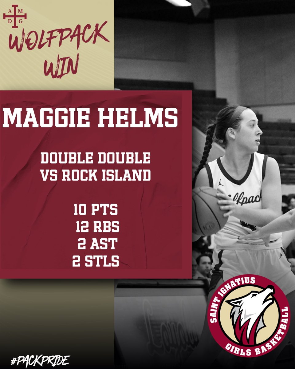 Heart, hustle, and muscle from Junior Maggie Helms in our game vs Rock Island on Saturday! #wolfpackbasketball