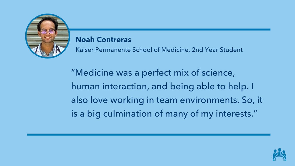 KP Panorama City (@kppanoramacity) on Twitter photo Noah Contreras is a <a href="/KPMedSchool/">Kaiser Permanente Bernard J. Tyson School of Med</a> 2nd year student <a href="/KPPanoramaCity/">KP Panorama City</a> whose love of science and helping others led him to pursue medicine. With an interest in emergency medicine & cardiology, he'll receive training to prepare him for his future career. #KPJourneytoMedicine Noah Contreras is a <a href="/KPMedSchool/">Kaiser Permanente Bernard J. Tyson School of Med</a> 2nd year student <a href="/KPPanoramaCity/">KP Panorama City</a> whose love of science and helping others led him to pursue medicine. With an interest in emergency medicine & cardiology, he'll receive training to prepare him for his future career. #KPJourneytoMedicine