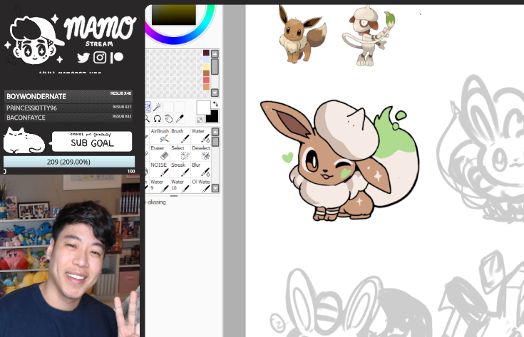 streaming some eevees today! come hang ^^twitch.tv/mamobot_