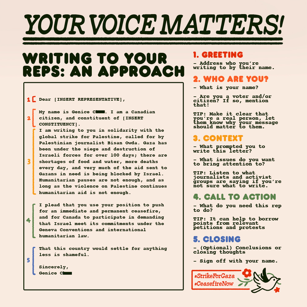 here’s a breakdown of how i write letters to my MPs! to my understanding it’s good practice to personalize your messages a little. i don’t think there’s a right or wrong approach, but i do get a bit stuck sometimes so this is how i break things down to be more manageable