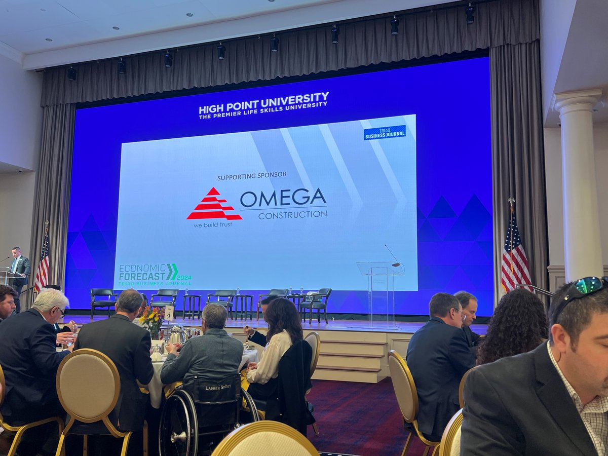 Omega Construction proudly sponsored the Triad Business Journal’s 2024 Economic Forecast luncheon. 🌐 It was an outstanding event and a great opportunity to support our commitment to the growth and development of the Triad.#webuildtrust #triadbusinessjournal #economicforecast2024