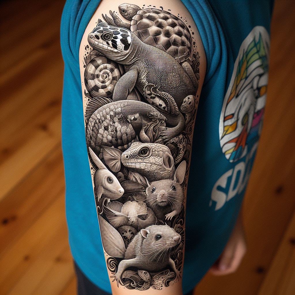 blaackwhitee89's tweet photo. ¿Te gusta la composición? 🦋🐞🤍
#tattoed #tattoo #art #ia #design #animals #Reptile https://t.co/1FXcVgTJd3