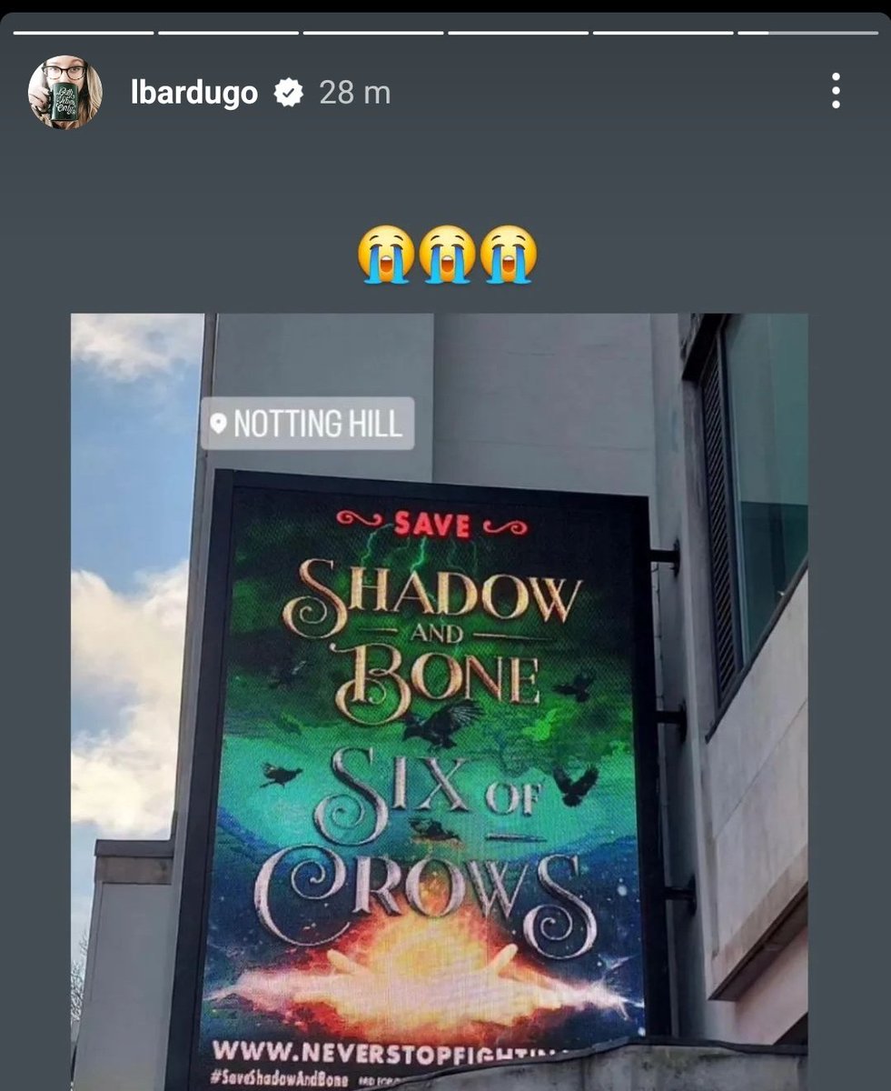 LEIGH BARDUGO YOU ABSOLUTE ICON!!! #SaveShadowAndBone #SixOfCrowsSpinoff #WhatBillboardNetflix