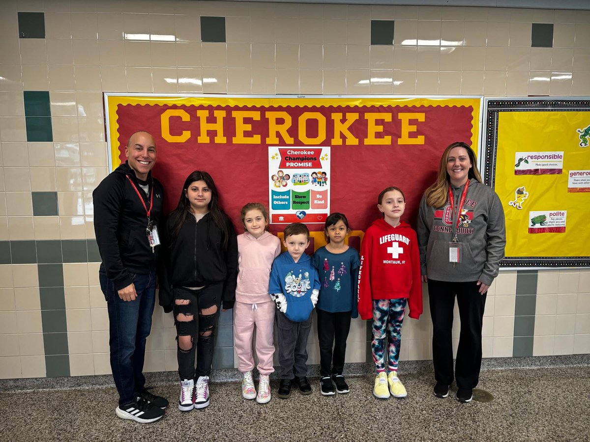 CherokeeStCSD's tweet photo. Congratulations to our latest Cherokee Champion winners!👏🏼 @ConnetquotCSD @jillmlahey https://t.co/fgH8fSuesf