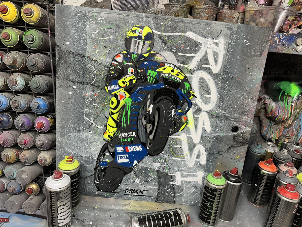 DRAutoart's tweet photo. I finished this Valentino Rossi, Wheelie graffiti painting earlier today! It’s available in my shop now. https://t.co/3b8HFauvr6 #drautoart
☀️🌙

#valentinorossi #rossi #vr46 #graffitiart #motogp #grazievale #vr46tribe #vr46fans #vr46ridersacademy #vale #valeyellow46 https://t.co/S0538ioaX4