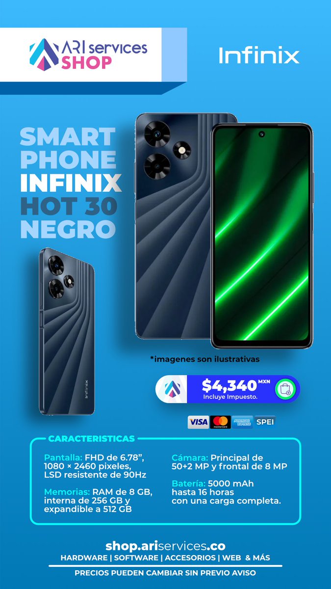 ariservicestbd's tweet photo. #enventa #solomexico 
#celular #infinix #hot30 
Comprar 🛍️➡️ https://t.co/lXXV3lvVgf

#Veracruz #bocadelrio #cdmx #mty #yucatan #gdl https://t.co/nd11KEYCTP