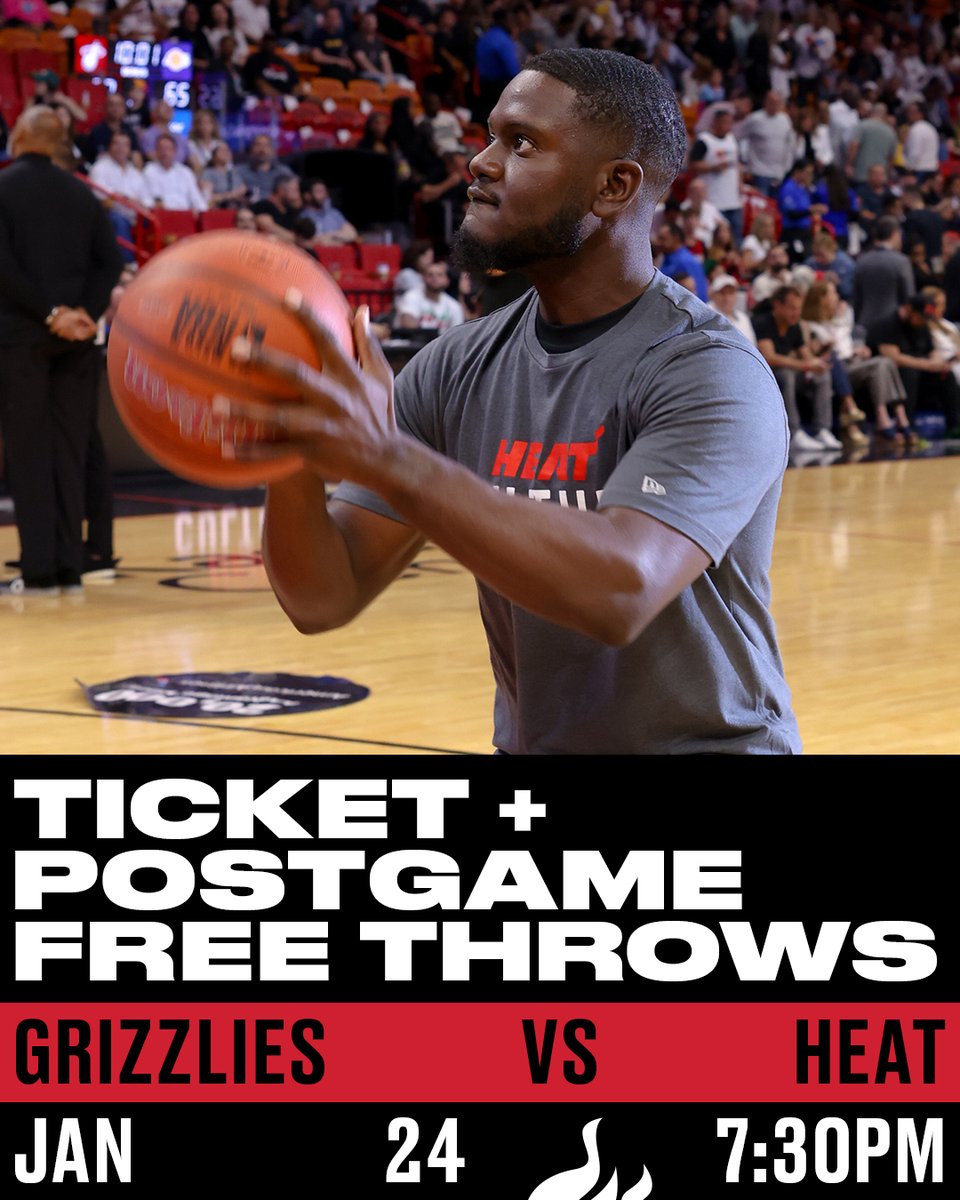 MiamiHEAT's tweet photo. We're back home this week &amp; have a special offer for fans after Wednesday's game 🏀

Be sure to take advantage 🎟 - https://t.co/43XRsTWVY8 https://t.co/NePuNOFArB
