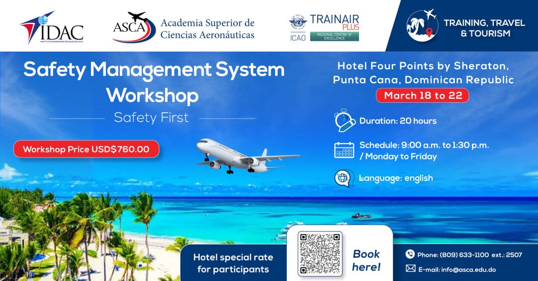 Join our Safety Management System Workshop and update your knowledge in the field. Apply now! Book on the Four Points by Puntacana Village and get a special group rate, scanning the QR code. For more information, please contact with us: 📞: 809-633-1100, ext. 2507 /2505