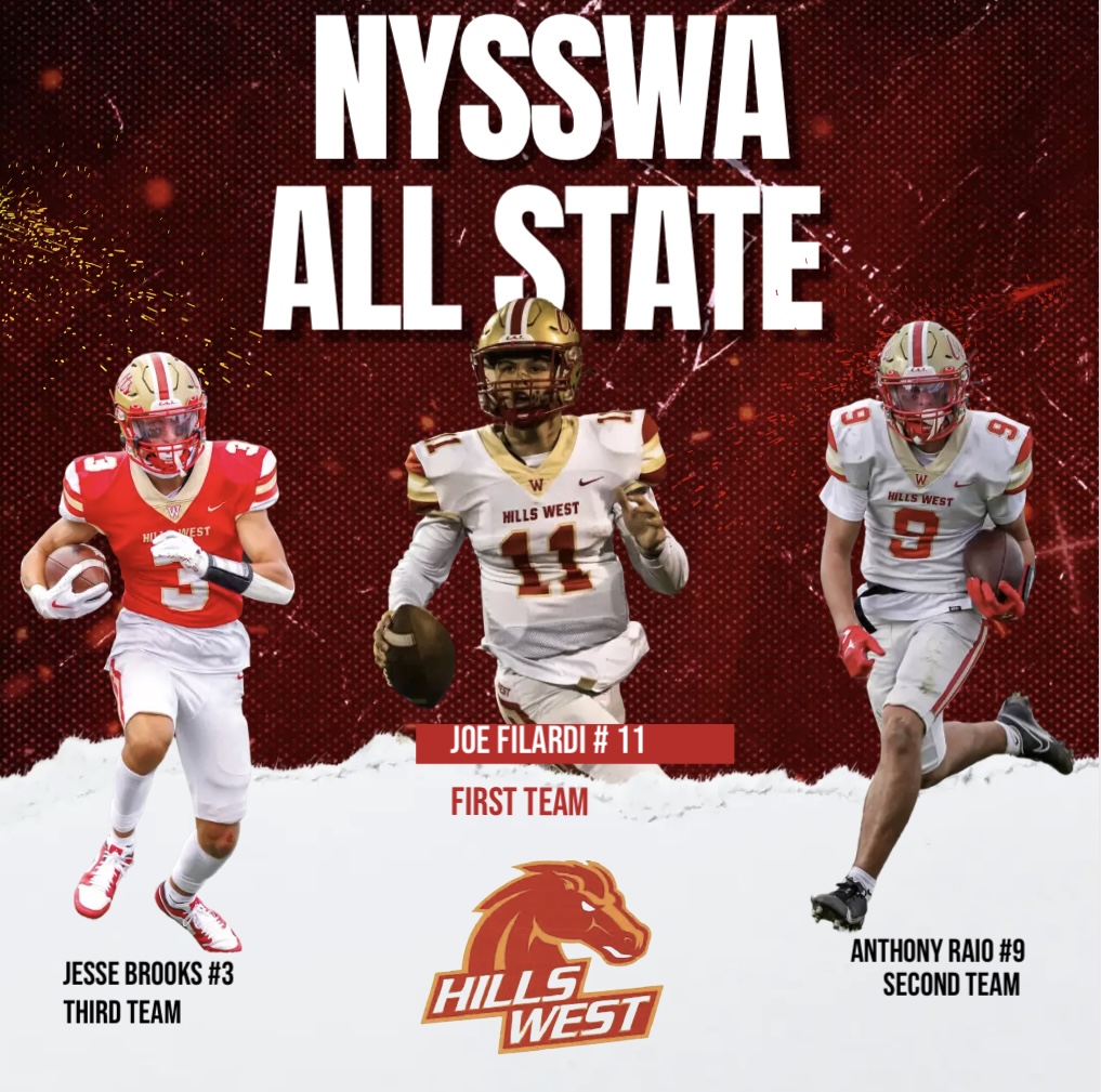 Congratulations to our football players named by the New York State Sports Writers Association to their All-State Football Teams: West's Joe Filardi, Anthony Raio and Jesse Brooks, and East's Max Futter, Jordan Heyman, Max Kulberg, Lucas Martin and Daniel White! #HHHCSD