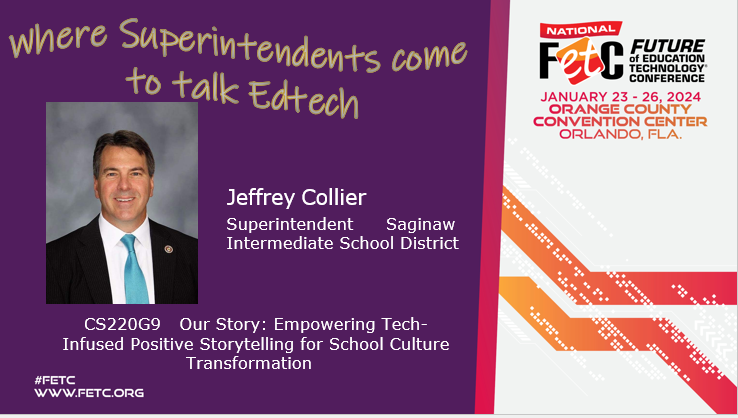 #FETC: Where Superintendents come to Talk #edtech! Proud to have @jeffreyjcollier presenting @FETC. Add these sessions to your District Administrator planner! Join us this week! @DA_Leadership #SuptChat #edleaders #edchat #edtechchat #tlchat #PLN #PDMatters