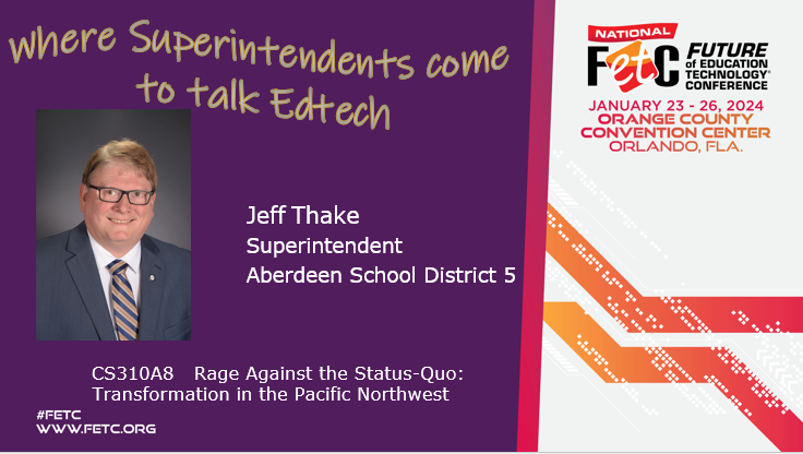#FETC: Where Superintendents come to Talk #edtech! Proud to have @jeffthake presenting @FETC. Add these sessions to your District Administrator planner! Join us this week! @DA_Leadership #SuptChat #edleaders #edchat #edtechchat #tlchat #PLN #PDMatters