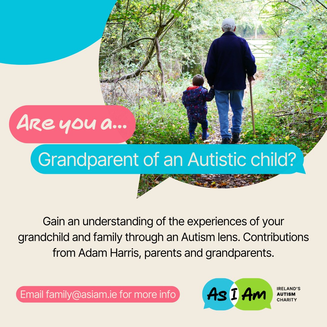 We are hosting our first event for grandparents of Autistic children. This event will include information on understanding the experiences of your grandchild and family through an Autism lens. Location: D04 T329 When: 6th of February 6-8pm Email family@asiam.ie to find out more