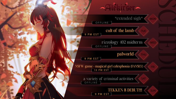 HOWDY HOWDY IT'S THIS WEEK'S SCHEDULE!
(JAN 22 - JAN 28)

art by yatsunekoi https://t.co/HuCy9AQCe1