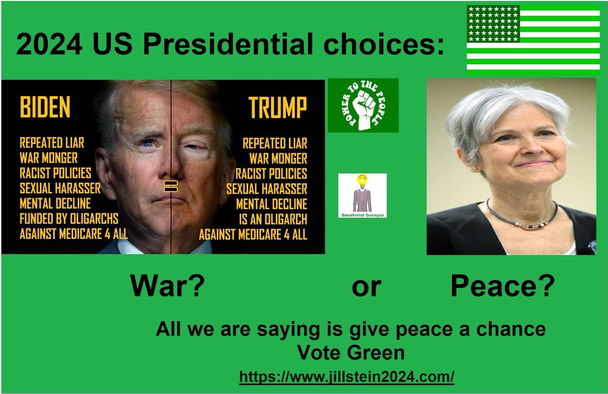 JustinBGreen1's tweet photo. Yes! #ImWithJill #JoinJill
#JillStein2024 

#NeverBidenNeverTrump https://t.co/tEBLAFGezj