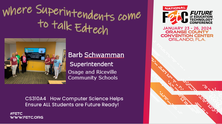 #FETC: Where Superintendents come to Talk #edtech! Proud to have @kelleymolitor presenting @FETC. Add these sessions to your District Administrator planner! Join us this week! @DA_Leadership #SuptChat #edleaders #edchat #edtechchat #tlchat #PLN #PDMatters