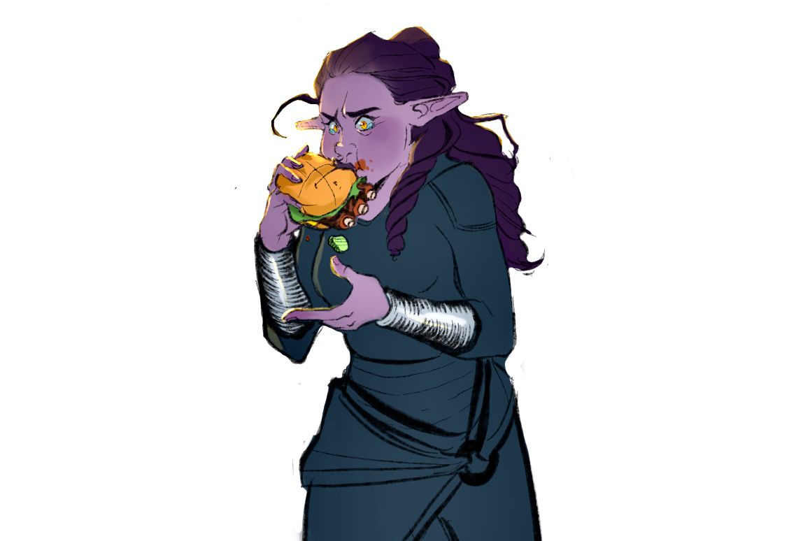 Some lovely art of our favorite failed vegetarian! 
Check out Spitfire Squires to meet her and learn more about our heroes' story! Find the artist on Instagram as Viverran!