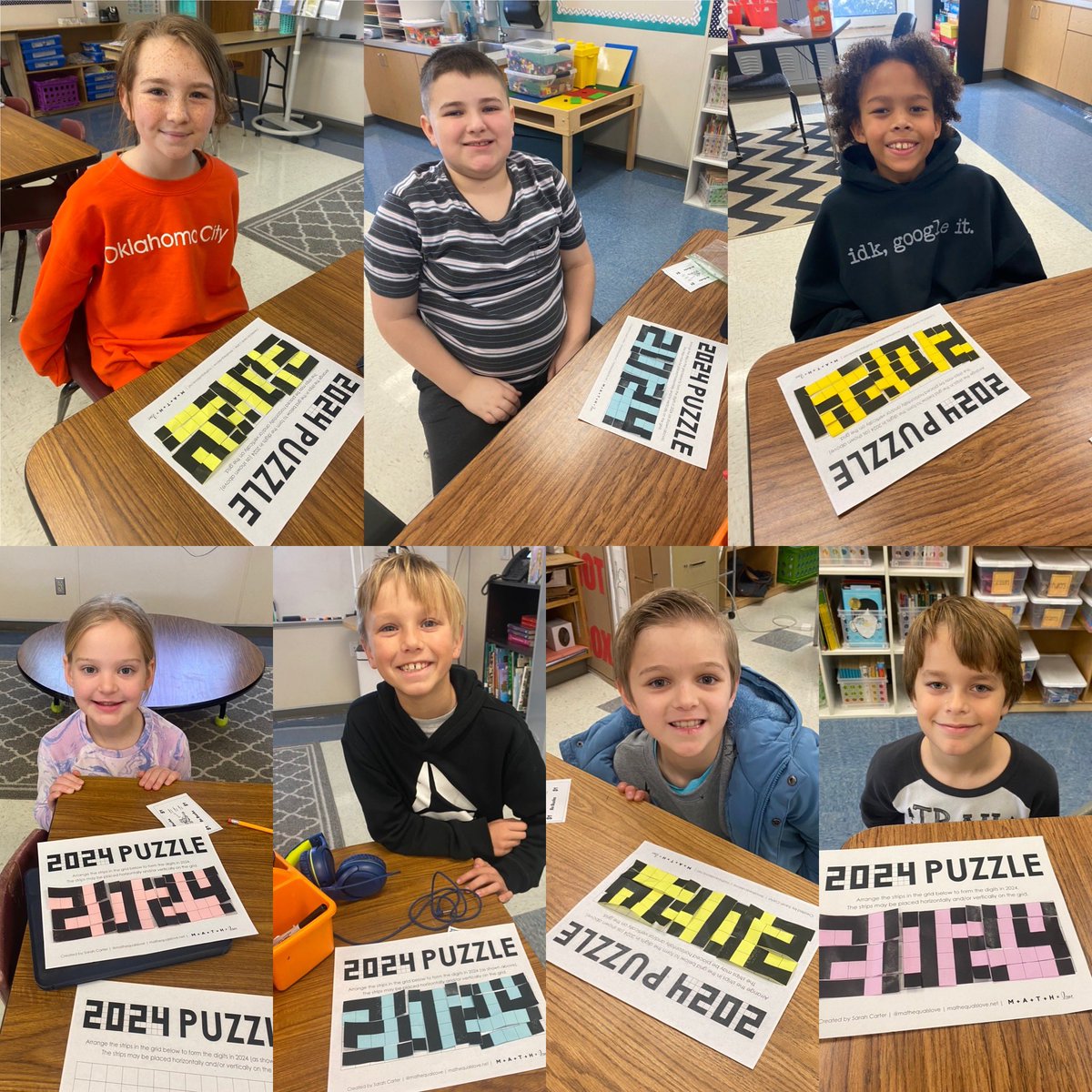 3-5th had fun with this 2024 puzzle! @BBOwenES @LISD_GT #lisdgt @mathequalslove