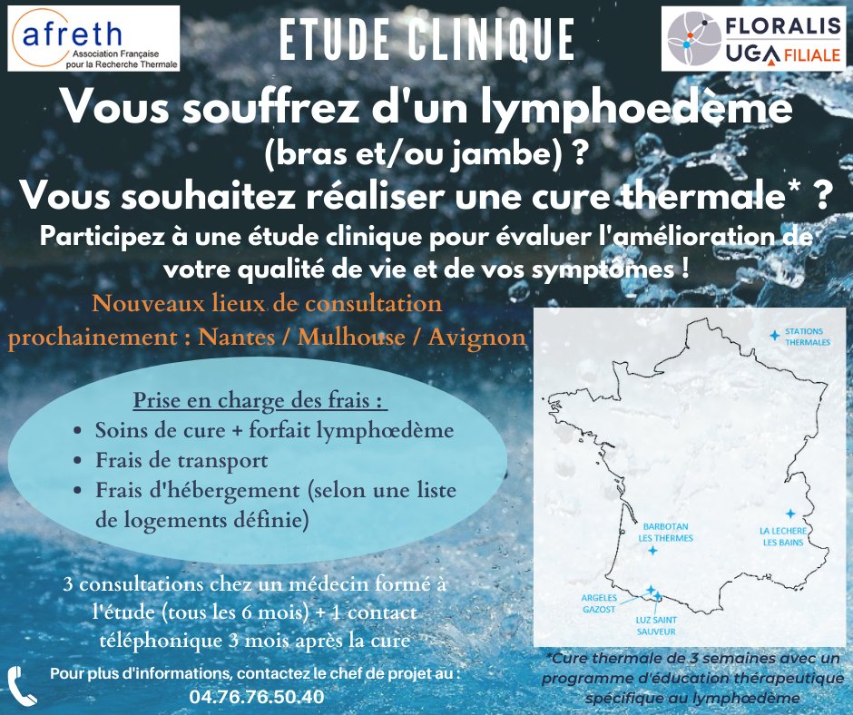 AVML Association Vivre Mieux Le Lymphoedème (@alymphoedeme) on Twitter photo Vous êtes atteint d'un lymphœdème ?
Participez à la recherche en participant à l'étude THERMŒDEME - Université de Grenoble et l'Afreth (Association Française pour la Recherche Thermale)
avml.fr/participez-a-l…
<a href="/FAVAMulti/">Filière FAVA-Multi</a> <a href="/lasfmv/">SFMV</a> <a href="/LYMPHOSPORT/">Eleonore Piot - de Villars LYMPHOSPORT</a> <a href="/Echoraljpangio/">Dr Jean Pierre Laroche #vacciné 6.0</a> Vous êtes atteint d'un lymphœdème ?
Participez à la recherche en participant à l'étude THERMŒDEME - Université de Grenoble et l'Afreth (Association Française pour la Recherche Thermale)
avml.fr/participez-a-l…
<a href="/FAVAMulti/">Filière FAVA-Multi</a> <a href="/lasfmv/">SFMV</a> <a href="/LYMPHOSPORT/">Eleonore Piot - de Villars LYMPHOSPORT</a> <a href="/Echoraljpangio/">Dr Jean Pierre Laroche #vacciné 6.0</a>