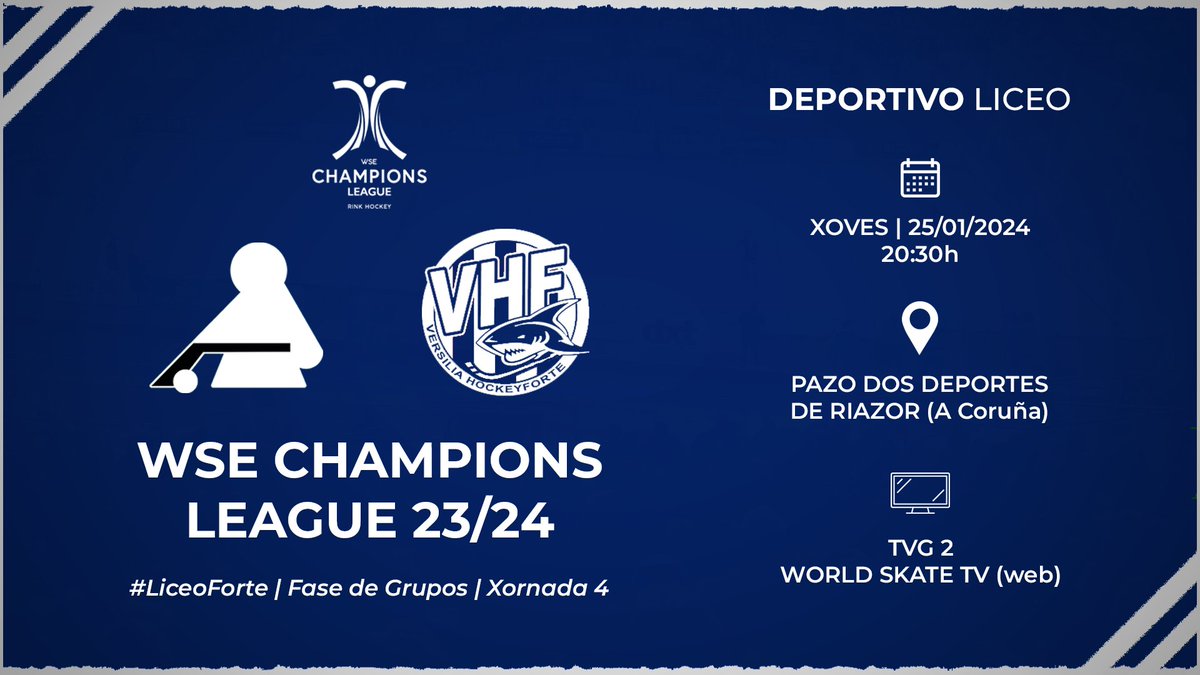 Lembra, #Liceísta: este xoves ás 20:30h toca loitar xuntos por Europa.

Todos a polo #LiceoForte!

VENDA ONLINE a través de <a href="/Cluber_App/">Cluber | La plataforma de gestión para clubes</a> (só 5€ público xeral): n9.cl/01afc

💚 #SomosLiceo 🤍