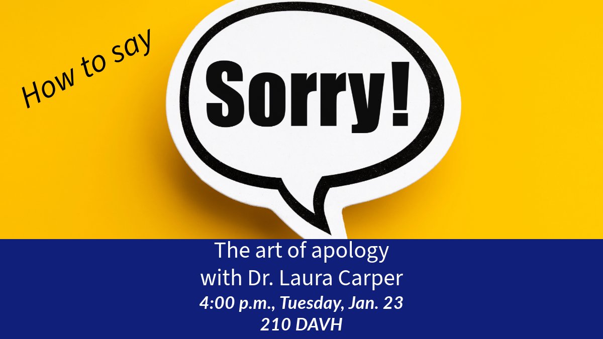 BarcCommons's tweet image. Learn more about the art of apology with Dr. Laura Carper tomorrow in the BARC COMMons!