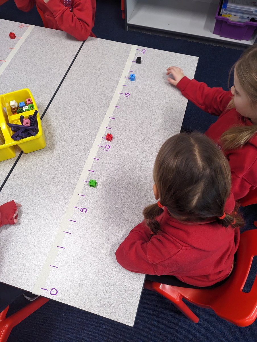 ArchibaldFirst's tweet photo. The children in Year 1 had a great maths lesson today. They practised placing numbers on a number line and managed to do this on number lines with different starting and end points and those where not every number was marked. Fantastic work Year 1! #AFSmaths https://t.co/ualcbscVsd